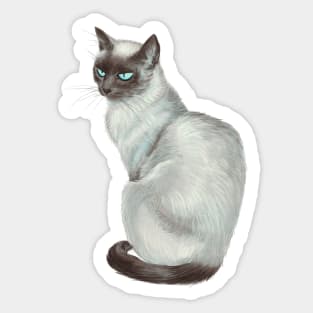 Siamese Cat Sitting Chilling Sticker